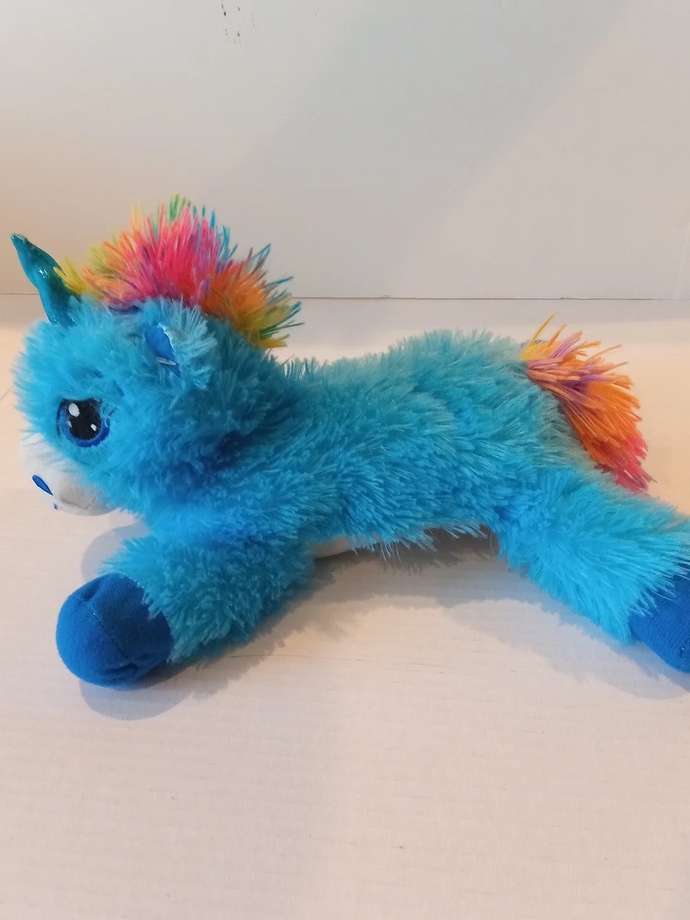 GOFFA Blue Rainbow Mane Plush Unicorn Stuffed Toy